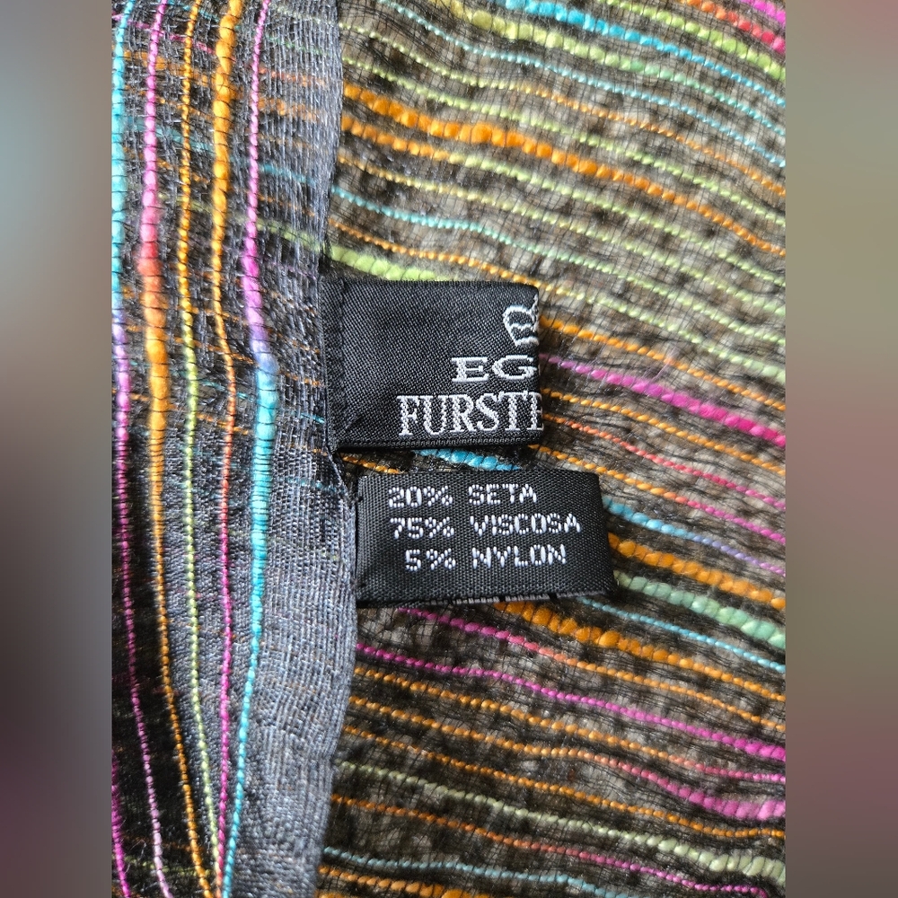 Egon Furstenberg Translucent Multicolored Rectangular Scarf - Picture 5 of 12